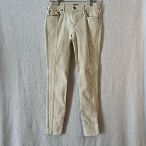 True Religion Halle Mid- Rise Super Skinny Jeans in Khaki size 26